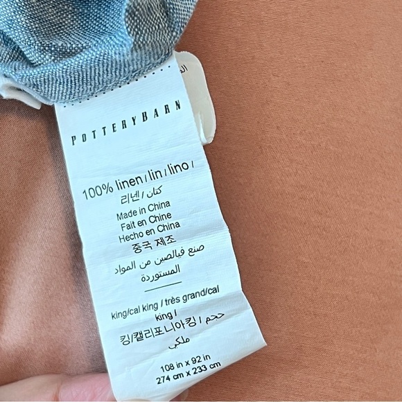 Pottery Barn Belgian Flax Linen Duvet Cover Gray King/Cali King - Picture 6 of 6